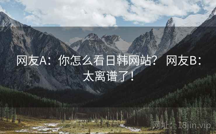 网友A：你怎么看日韩网站？ 网友B：太离谱了！